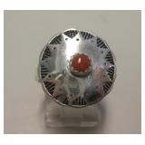 Sterling Silver & Coral Southwest Ring