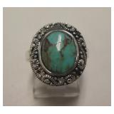 Sterling Silver & Royston Turquoise SW Ring