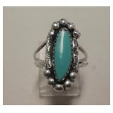 Sterling Silver & Sleeping Beauty Turquoise Ring