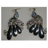 Vintage Peacock Multi-Color Earrings