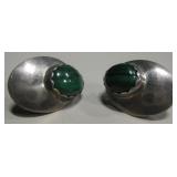 Sterling Silver & Malachite Earrings - Bruce Wood