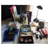 Large Office Lot - Lamp, Cash Box, Supplies, etc