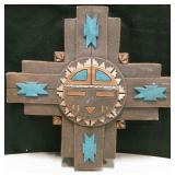 SW Zia Shaped Chalk Ware Wall Hanging