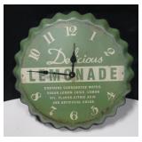 "Delicious Lemonade" Bottle Cap Form Clock