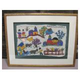 South America Raised Embroidery Wool Folk Art