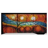 3 Panel Oil Painting On Stretched Canvas