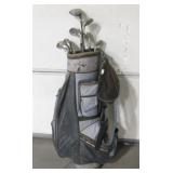 Golf Bag w/ Assorted Golf Clubs
