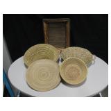 Lot Of 5 Miscellaneous Woven Baskets
