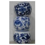 3 Ceramic Tea Light Holders - 2.5" Tall Each