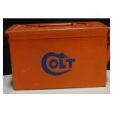 Colt 45 Orange Painted Ammo Can