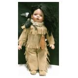 Porcelain Head Native Doll - 20" Tall