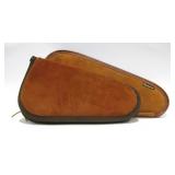 2 Brown Suede Handgun Cases