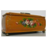 Hand Painted Wood Storage Box w/ Lid