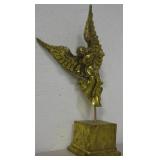 Gold Decorated Angel w/ Pedestal - 14" Tall