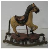Painted Wood Rocking Horse Doll Toy - 13" Tall