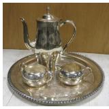 4 Piece Silver Plated Coffee/Tea Serving Set