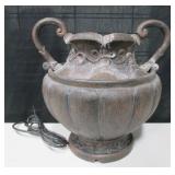 Clay Faux Double Handle Vase Form Water Fountain