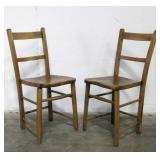 2 Vintage Burl Wood Style Chairs