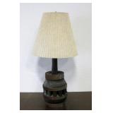 Vintage Wooden Wheel Hub Table Lamp
