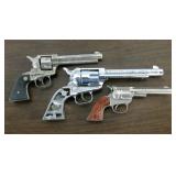 3 Various Brand & Size Toy Revolvers