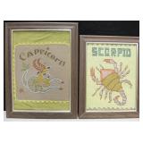 Crewell Embroidery Capricorn/Needlepoint Scorpio