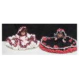 Set of 2 Crocheted Doilie Dolls