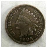 Vintage 1906 Indian Head U.S.A. Penny