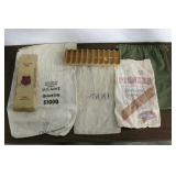 4 Vintage Money Bags & Lonson Co. Coin Box
