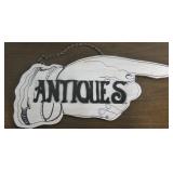 26" x 10" Wood Antiques Sign