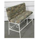 38" Wrought Iron Padded Bench