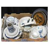Box Lot of Assorted English Glass Items