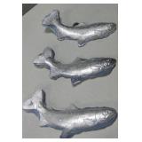 Lot Of 3 10" Plaster Cast Trout - Wall Decor