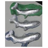 Lot Of 3 10" Plaster Cast Trout - Wall Decor