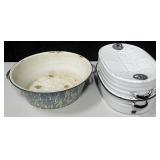 Enamel Pan 16" X 5.25", Roaster 16" X 13.5"