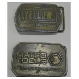 MATCO TOOLS & YELLOW Equipment Brass Belt Buckles