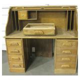 Vintage Wood Roll Top Desk