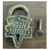 Vintage Brass E.C.Simmons / Keen Kutter Lock & Key