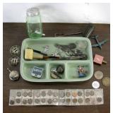 Various Vintage Tray, Pipes, Trinkets, Jar & More