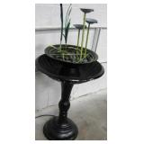 Metal Water Fountain w/ Lily Pad & Fauna Sculpture