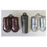 3 Vintage Tin Match Stick Holders
