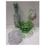 American Euro Glass Porcelain Bowls Decanter Vase