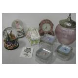 VNTG Globes, Porcelain, Glass Jars & Table Items
