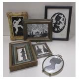 Various Vintage Framed Silhouette Art