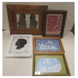 Various Vintage Framed Silhouette Art