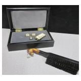 VNTG Mariners Cuff & Tie Pin Set & Mens Hair Brush