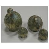 4 Brass Quail Figurines - Tallest Is 5"