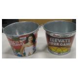 Lot Of 2 Tin Beer Buckets