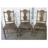 3 Banderob-Chase Antique Wood Chairs