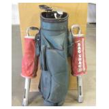 Golf Bag w/ 3 Clubs & 2 Bag Shag Ball Retrievers