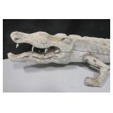 Vintage African Style Wooden Carved Alligator